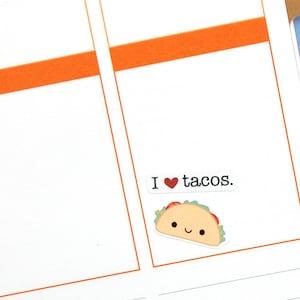 Happy Taco Tuesday Tracker Reminder Kawaii Stickers Erin Condren planner Kikkik Midori Notebook Funny Foodie Truck Bell