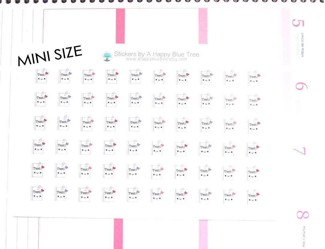 MINI Happy Study Test Reminder Tracker Cute Kawaii Personal Planner ...