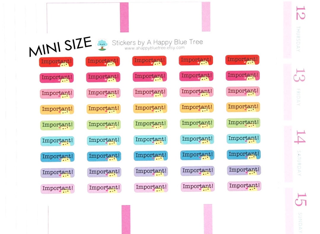 Happy MINI Important Reminder Stickers for Erin Condren Life Planner ...