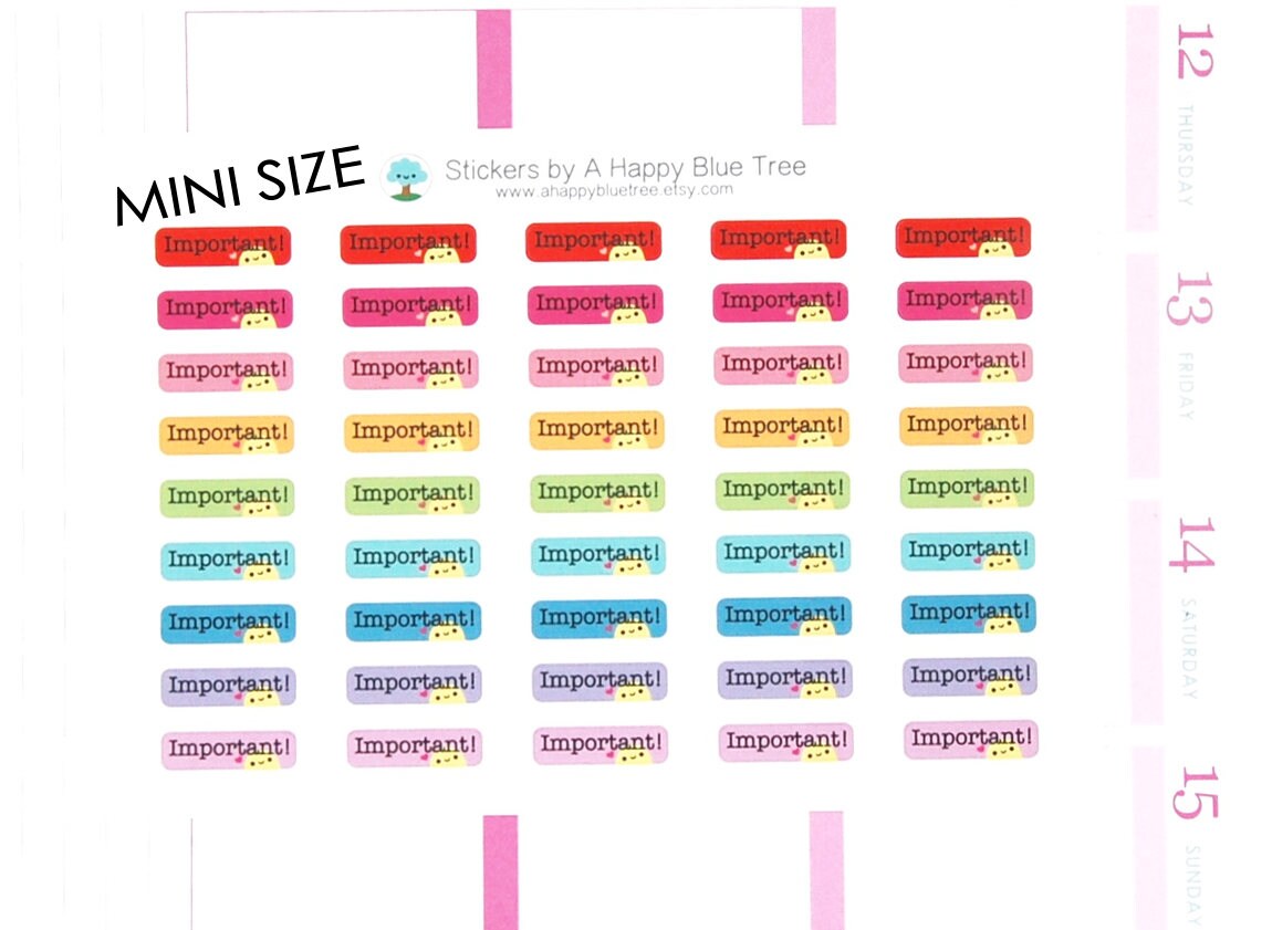 Happy MINI Important Reminder Stickers for Erin Condren Life Planner …
