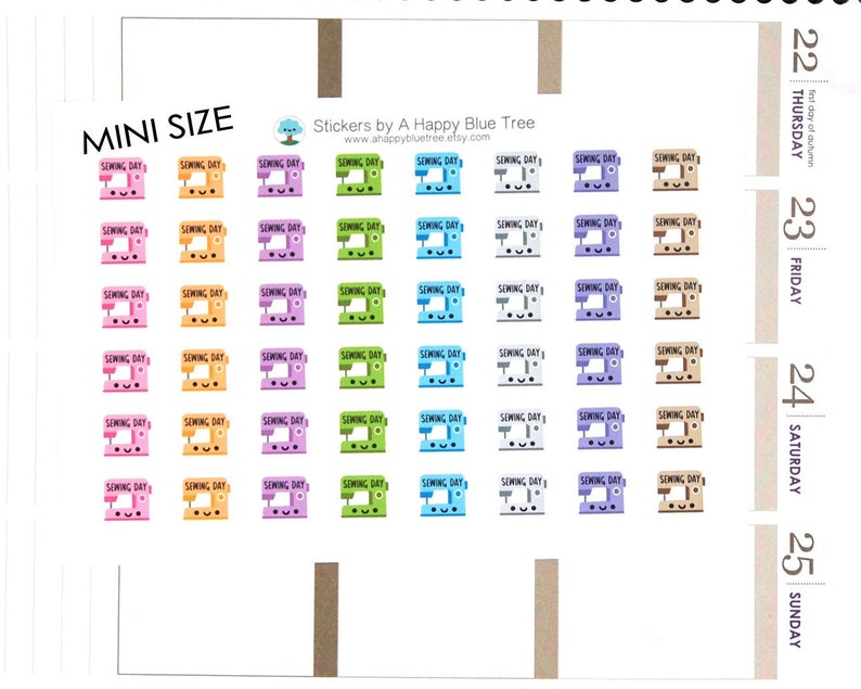 MINI Happy Sewing Day Reminder Tracker Cute Kawaii Planner Stickers for ...