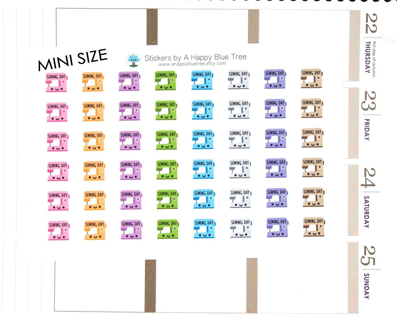MINI Happy Sewing Day Reminder Tracker Cute Kawaii Planner Stickers for ...