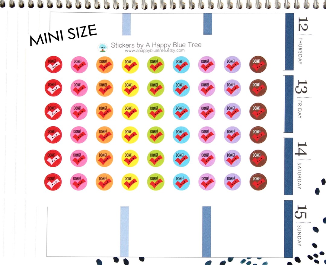 MINI Happy Done Circle Reminder Stickers for Erin Condren Life Planner ...
