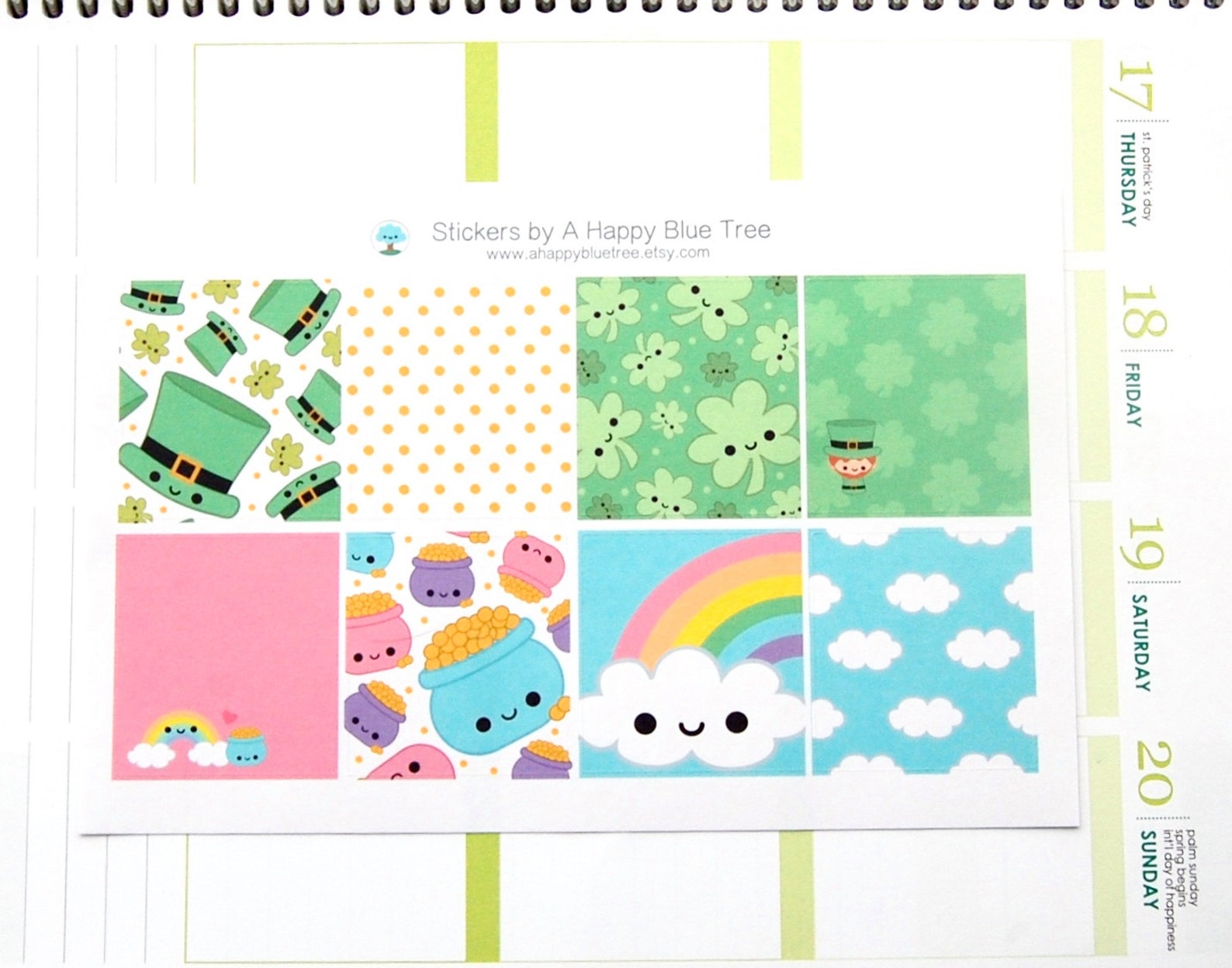 Happy Lucky St Patricks Day Sticker Set HORIZONTAL Erin Condren Life ...
