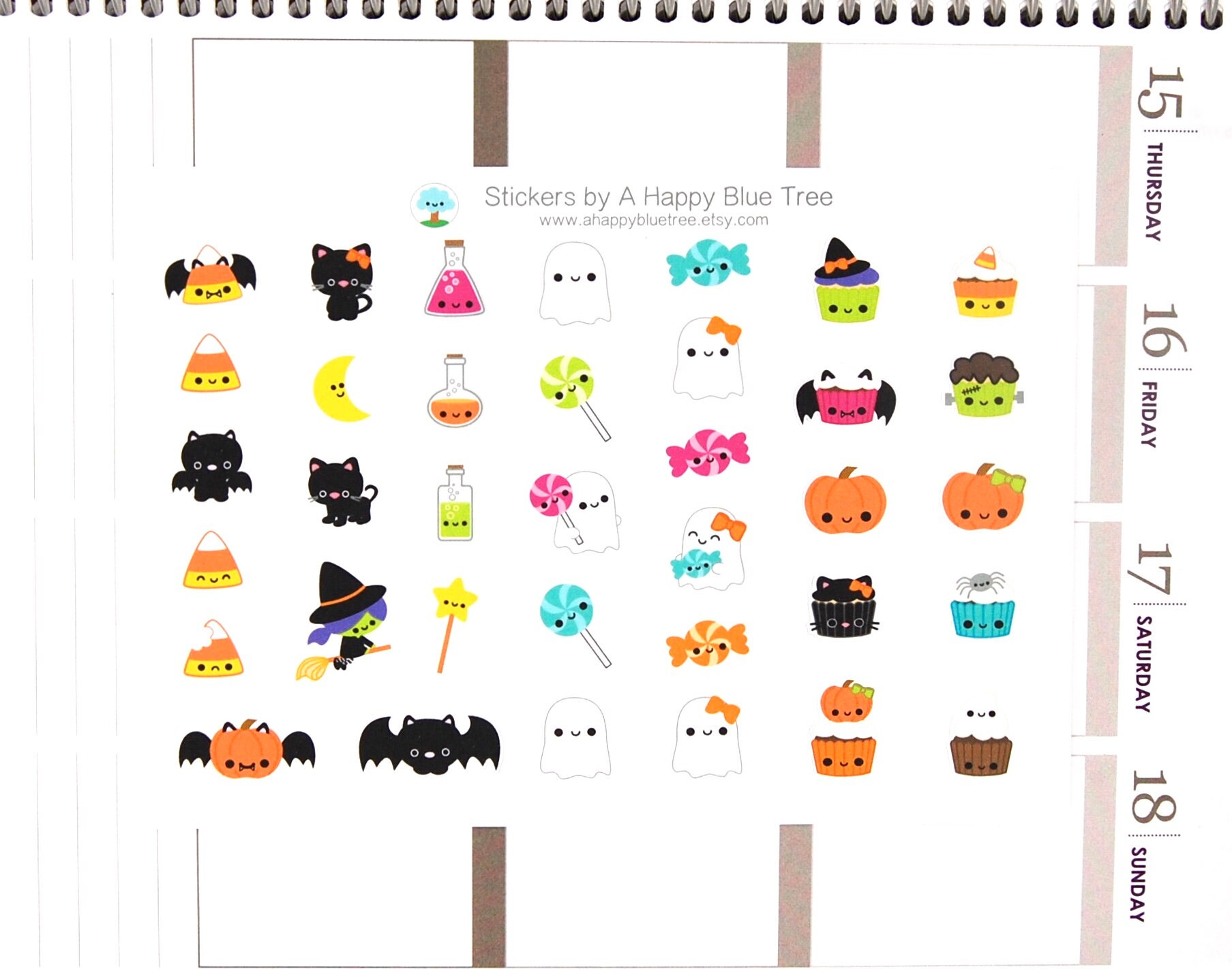 Happy Halloween Treats Themed Stickers Erin Condren Life Planner ECLP…