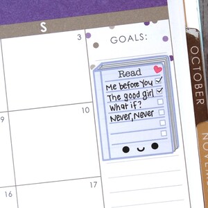 Happy Book Read Full Box Tracker Reminder Cute Kawaii Planner Stickers ...