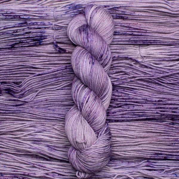 Hand-Dyed Lavender DK Merino Wool Yarn - Speckled 230 yards / 100 grams