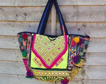 Bohemian Hippie banjara bag embroidered tribal ethnic large shoulder hobo handbag with a free surprise  gift to compliment your bag.