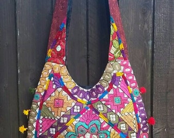 Bolso Banjara bordado a mano: bolso de hombro estilo boho étnico tribal