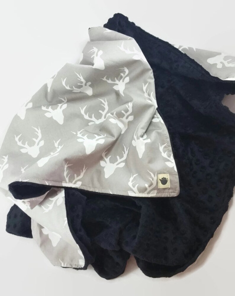 Gray Deer Faux Fur Blanket Deer Baby Blanket Grey Gray Etsy