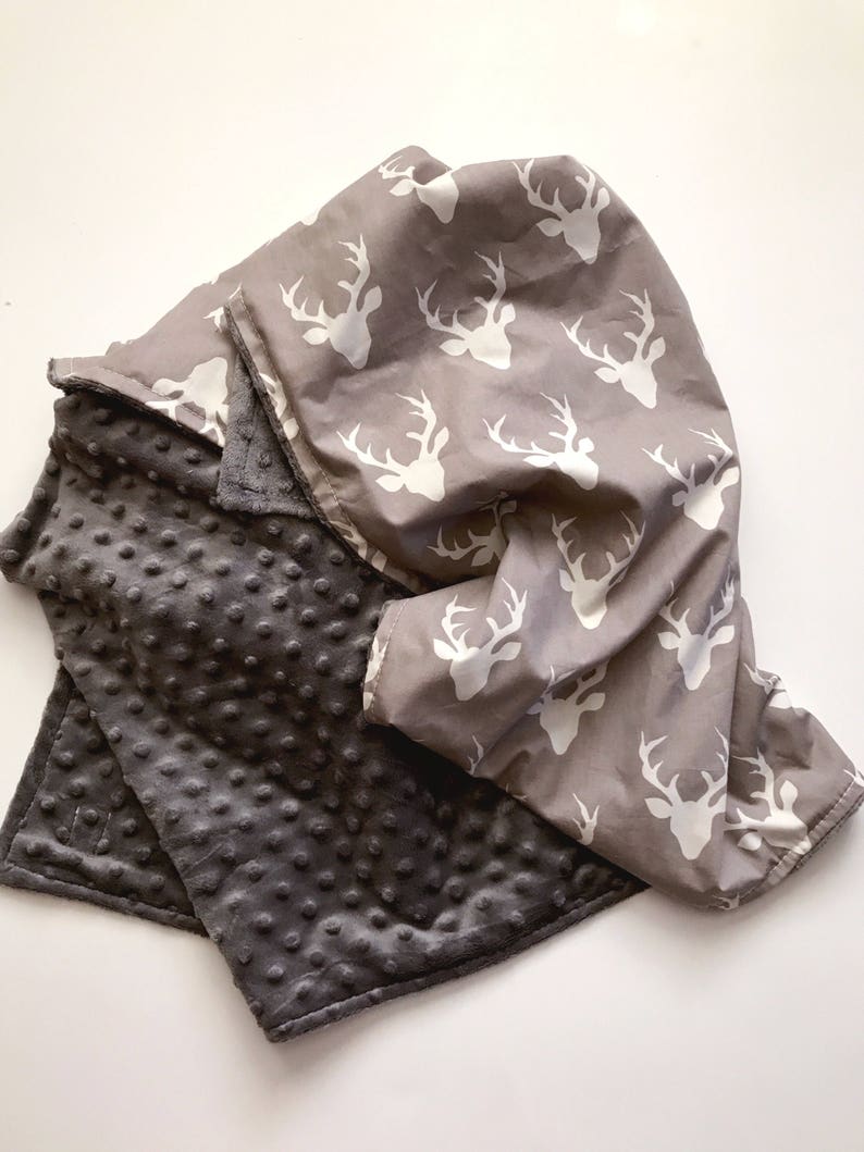 Gray Deer Faux Fur Blanket Deer Baby Blanket Grey Gray Etsy