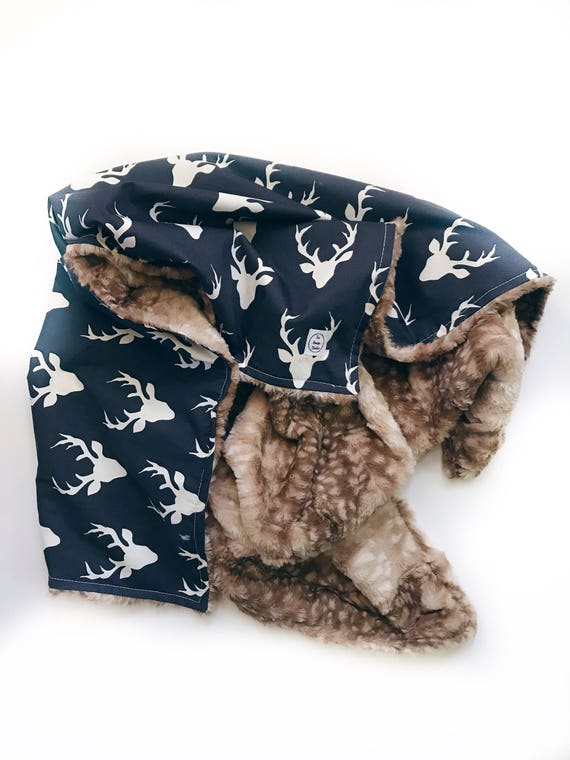 Deer Baby Blanket Faux Fur Blanket Woodland Baby Blanket Etsy