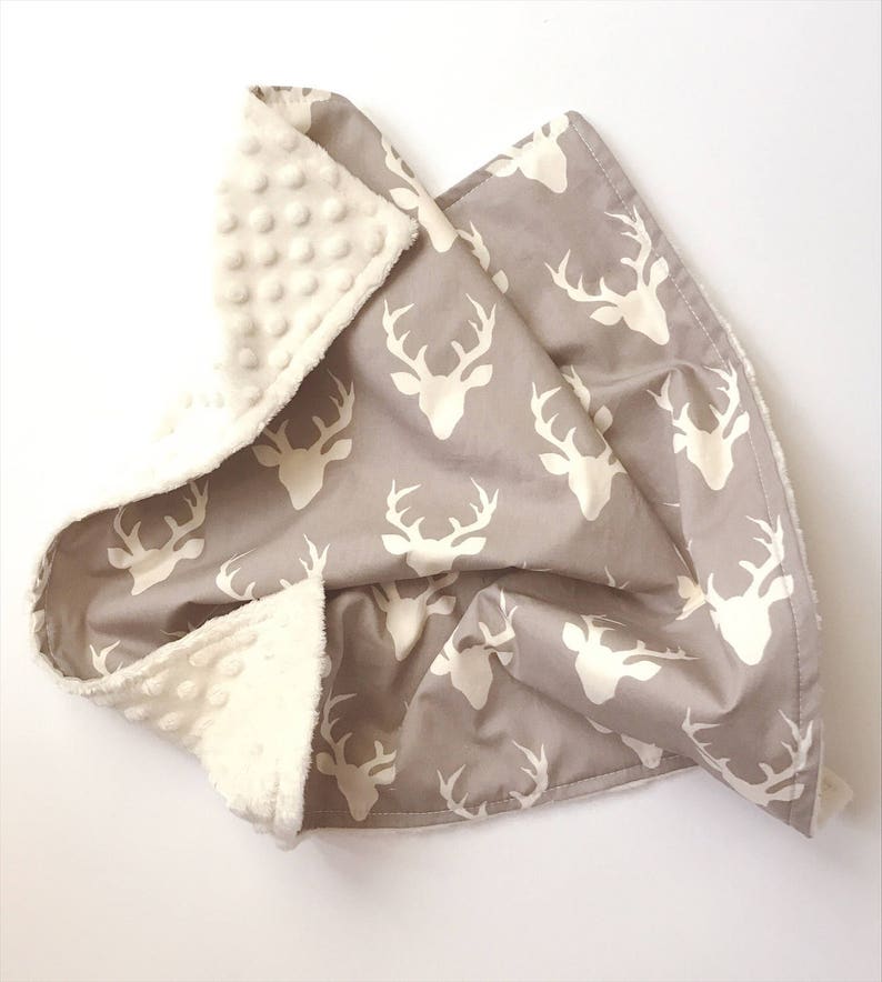 Gray Deer Faux Fur Blanket Deer Baby Blanket Grey Gray Etsy