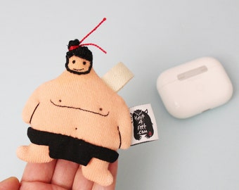 Sumo Wrestler AirPods 3/Pro2 Case, AirPods Pro Holder, Sumo Wrestler Keychain, Holiday decor, AirPods Pro Wireless Earbuds