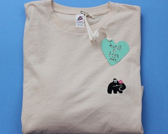 Gorilla T-shirt, Gorilla Cotton Embroidered T-shirts, Gorilla Tee, Cool Embroidered T-Shirts.