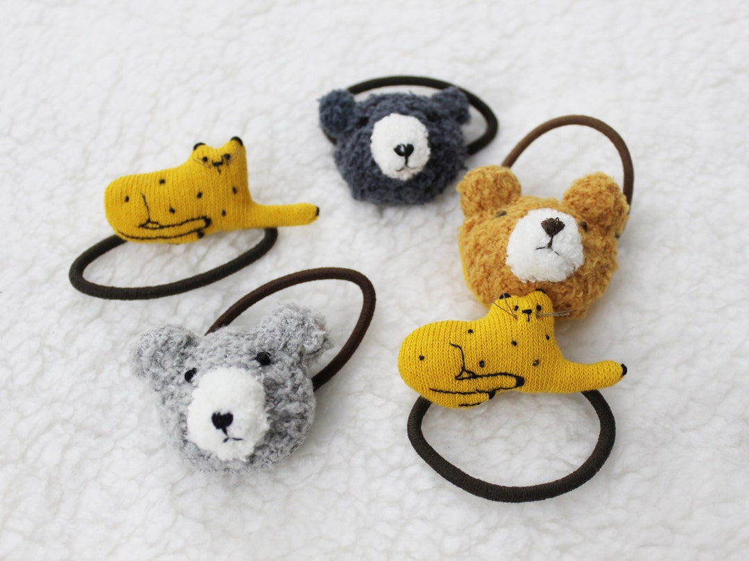 Soft Knit Stuffed Animal Hair Ties Hair Gifts Hair Etsy