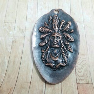 ESC-WC55: Antique Copper Dressed Apache Indian Pendants (2pcs)