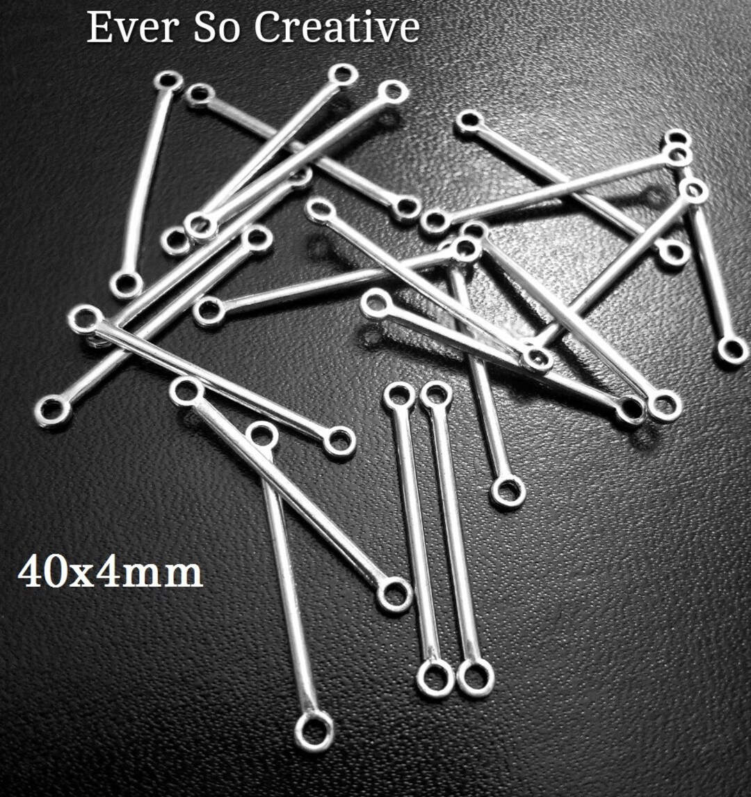 ESCCN27 Antique Silver Bar Connectors 15pcs39x4mm Long Etsy