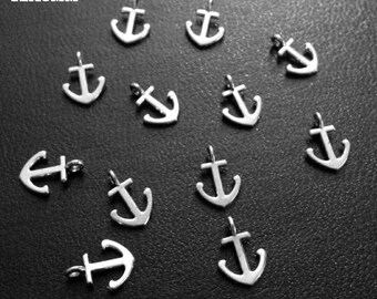 ESC-SEA09: Tiny Antique Silver Anchor Charms (20pcs)