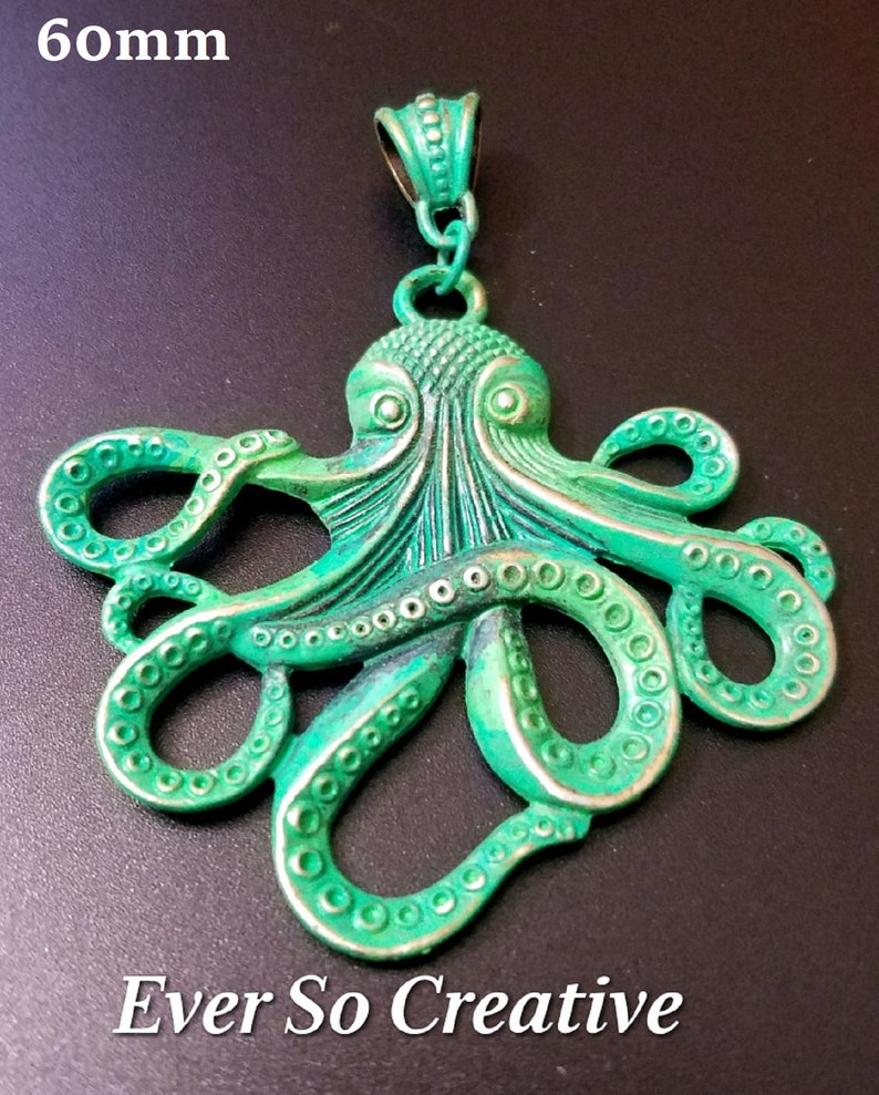 PBE01: Vintaj Patina Octopus Assembled Pendant image 1