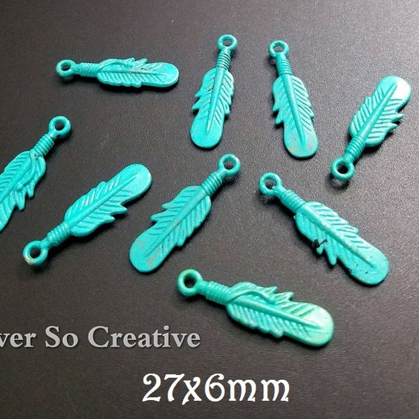 Vintaj Patina: Verdigris Feather Charms