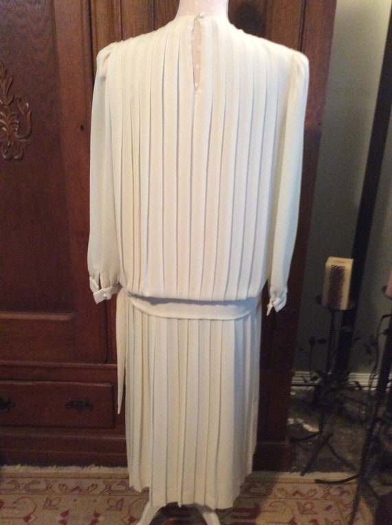 Vintage chiffon pleated dress (4a) - image 3