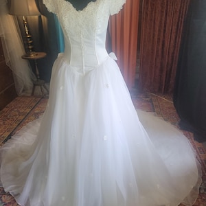 1992 white Sweetheart ballgown wedding gown (RK-20)