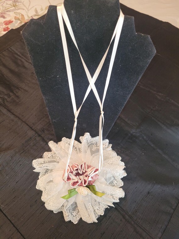 Handmade Victorian style drawstring small purse. - image 2