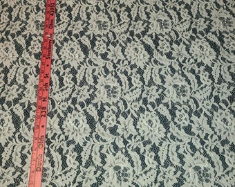 Vintage (1990's) white alencon/spiderweb lace hybrid-yardage