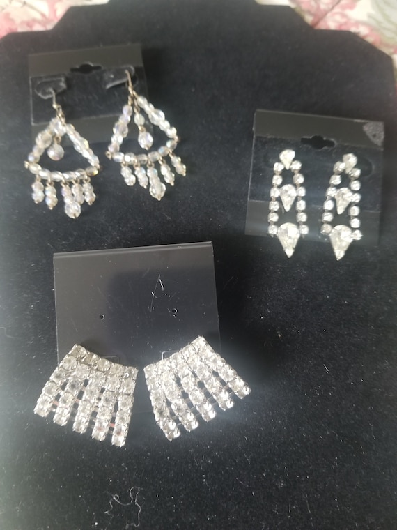 3 pairs of pierced vintage earrings