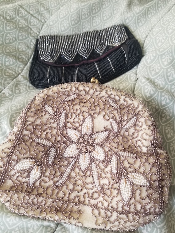 2 exquisitely beaded vintage purses