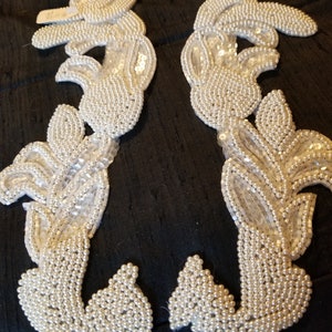 Mirrored pair of sew-on appliques 10x3", 2 pr available