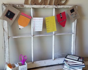 Hand Painted Burlap Back to School Banner, Classroom Decor