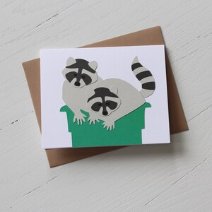 Carte de vœux Deux ratons laveurs