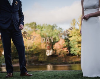 Best Day Ever Gold Wedding Banner