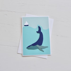 Whale and Sailboat Greeting Card
