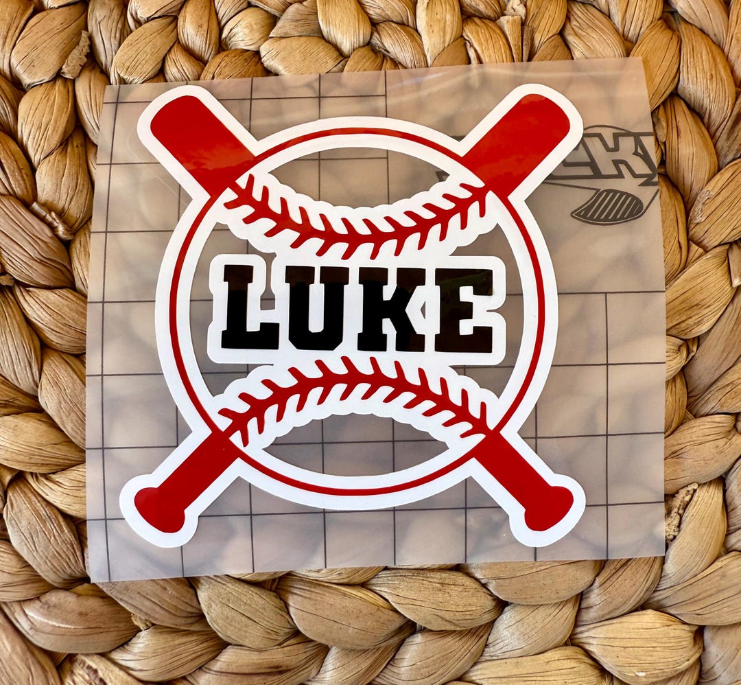 Personalized Baseball Name Decal: Crossed Bats Sports Sticker - Etsy