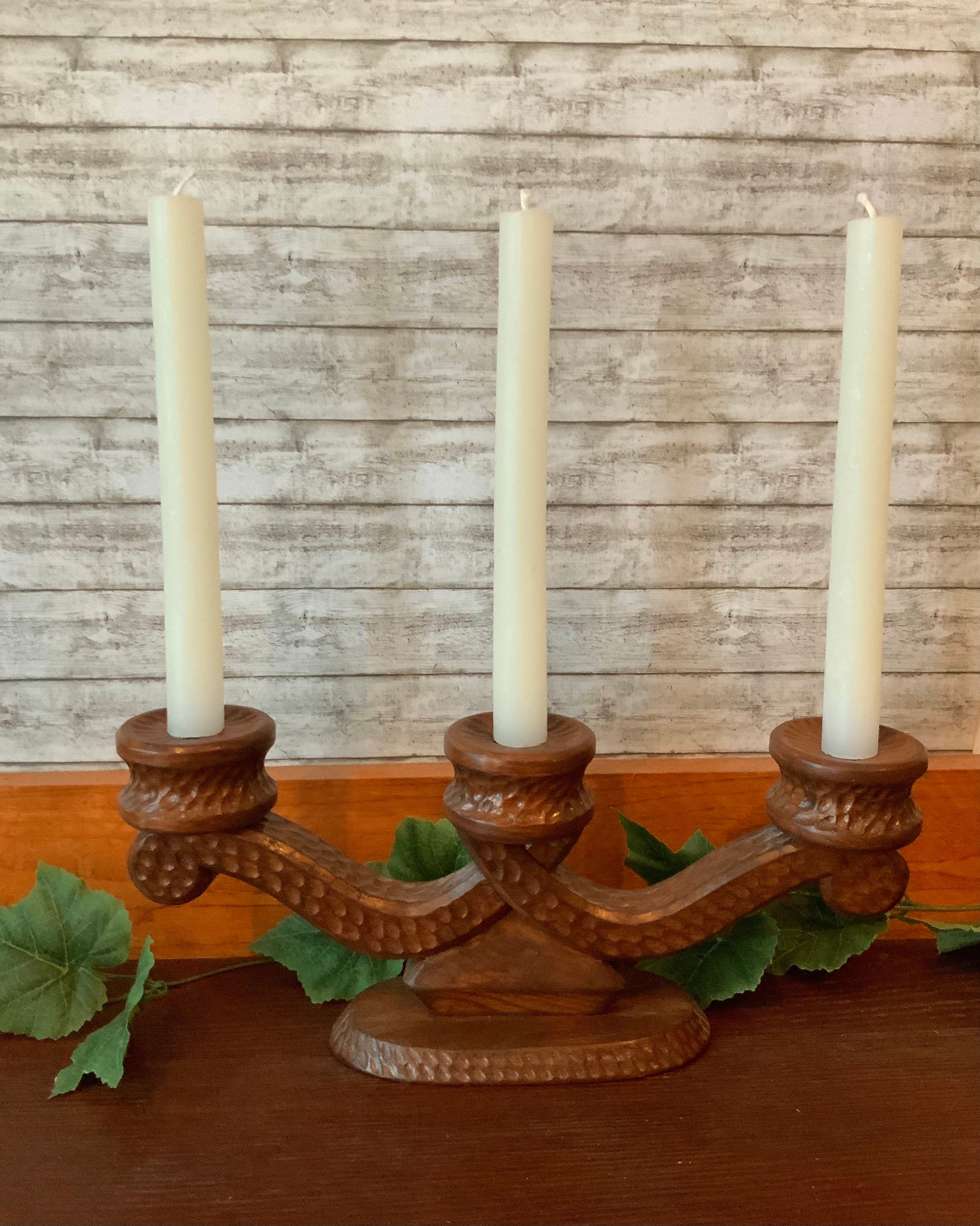 Wood Candle Holder German Decor German Wood Carving Vintage Etsy