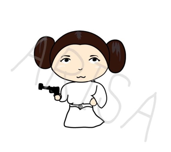 Items similar to Princess Leia cartoon vector .ai on Etsy