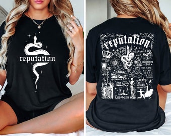 Camisa de serpiente de reputación, camisa de concierto de Eras Tour, merchandising de Swiftie, regalos de fans de Swifties, camisa de álbum de reputación, merchandising de reputación, camisa de concierto