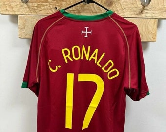Vintage Portugal jersey, #17 Ronaldo short sleeve jersey, Portugal retro short sleeve jersey,vintage soccer shirt, vintage jersey