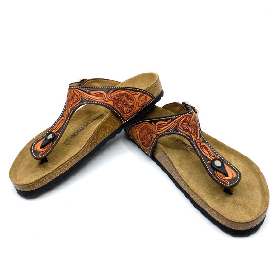 tooled leather birkenstocks