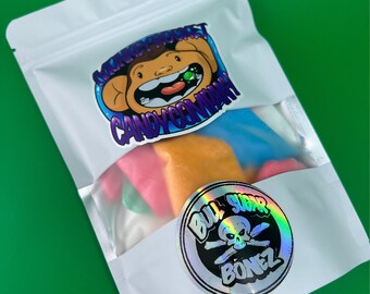 5oz Bull Sugar Bonez - Freeze Dried AirHeads - In a resealable bag PLUS Extras!