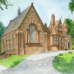 Pollokshields Burgh Hall Glasgow Signerat Tryck