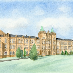 Jordanhill Teaching College, Glasgow, Scotland - Signed Print