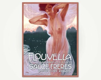 Flouvella Perfume Poster Print - Vintage French Art Nouveau Poster Art