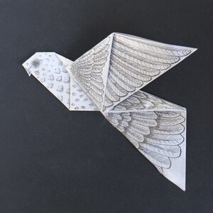 Downloadable Origami decorative dove