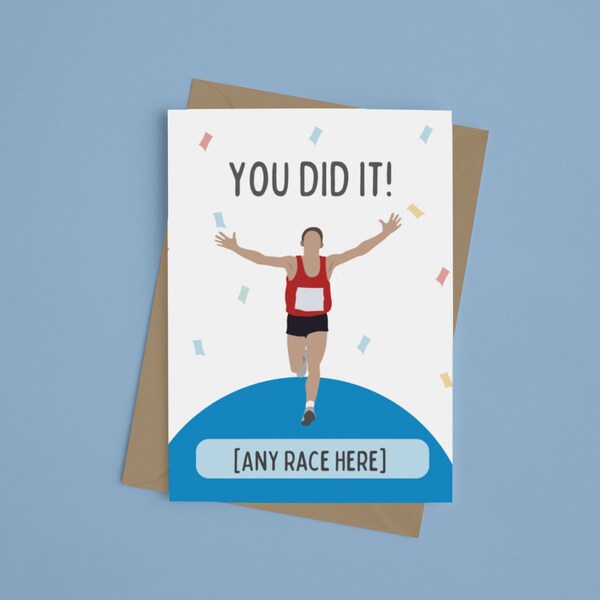 Men Running Card Etsy