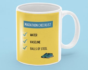 Marathon training gift for first marathon runner coffee mug, funny marathon birthday gift for marathoner, London Marathon runner gift