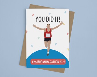 Men's Well Done Amsterdam Marathon Card- Congratulations for TCS Amsterdam Marathon 2022- Netherlands for Boyfriend, Husband